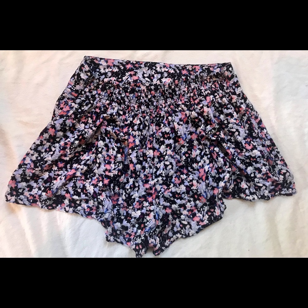 AE Floral Print Skort Shorts High Elastic Flowy